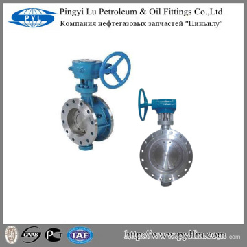 draining water industry worm gear flange butterfly valve D343H-16C